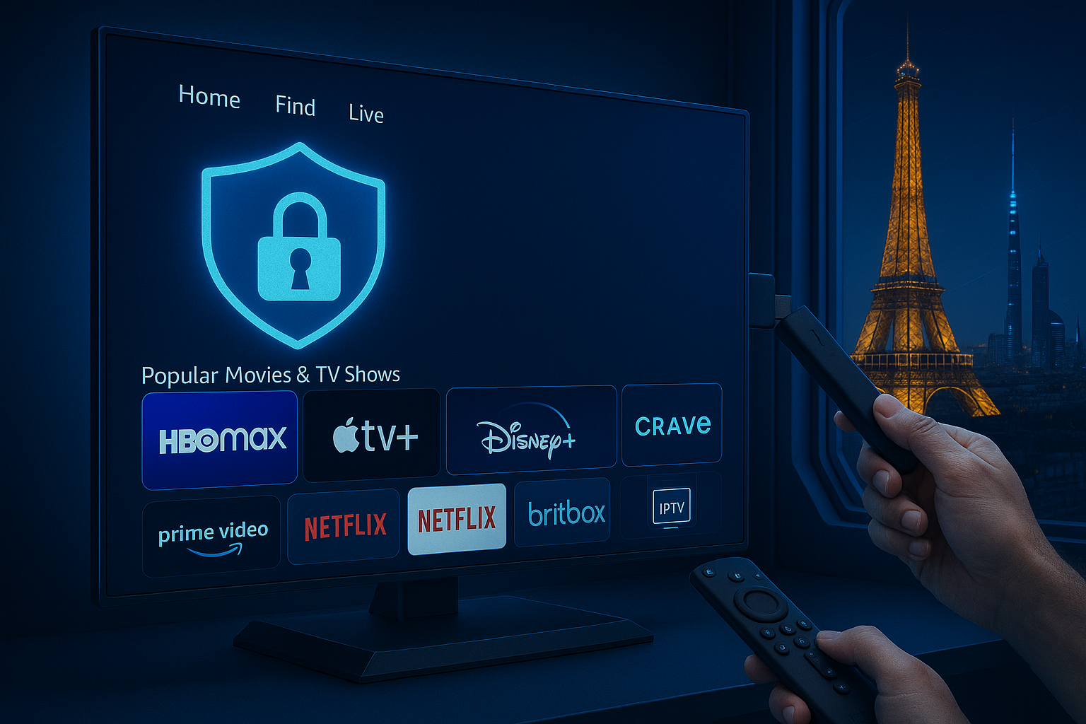 Paris skyline at dusk