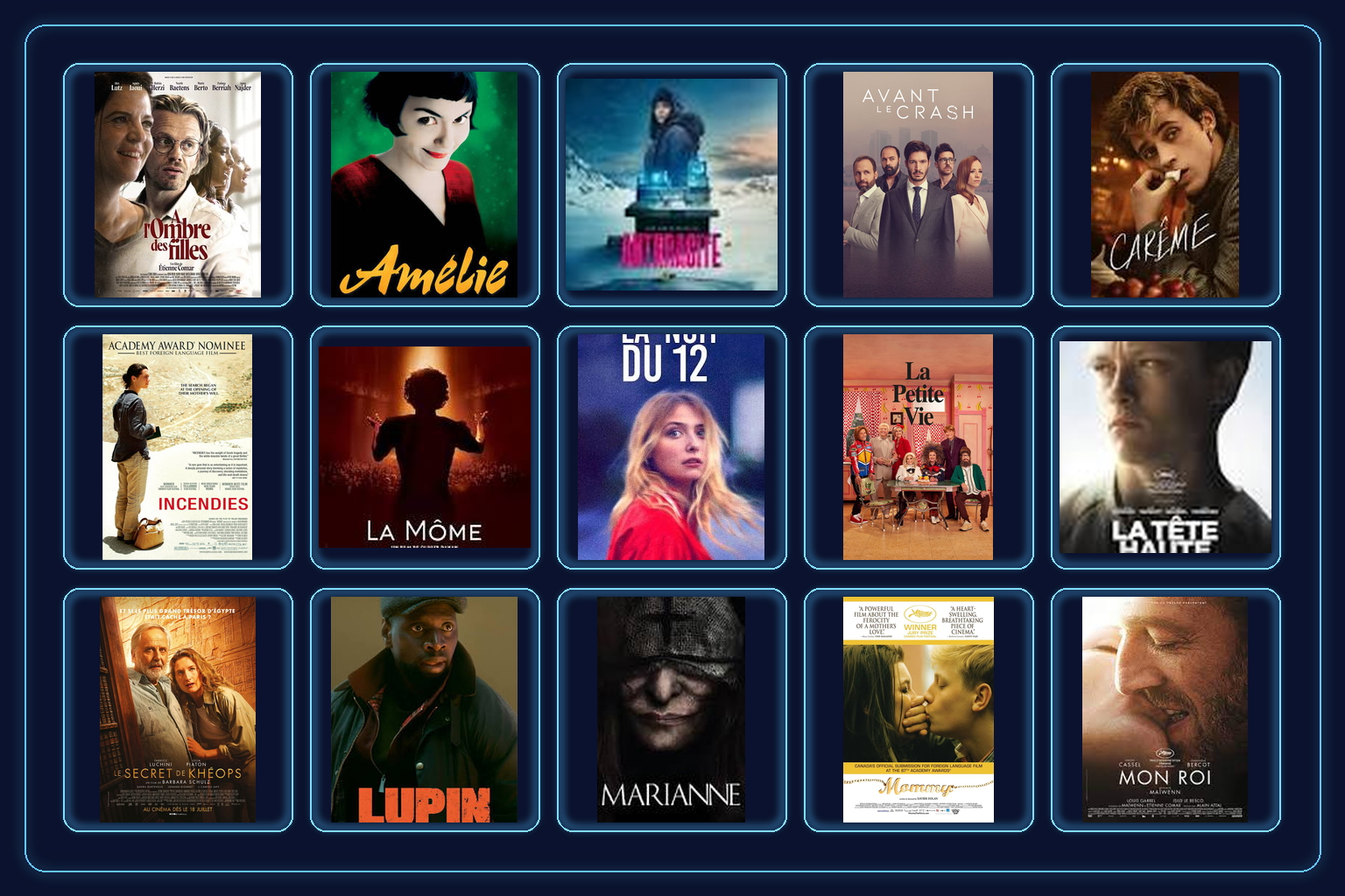 Collage futuriste de films et séries